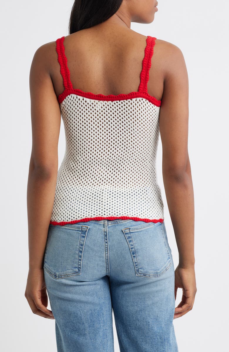 WAYF x Styled by COCO! Marcie Embroidered Open Stitch Camisole, Alternate, color, Ivory