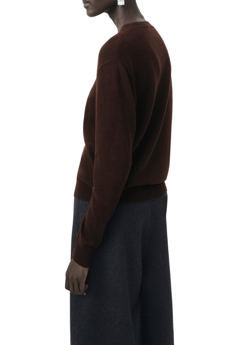MANGO Selection Crewneck Wool Sweater, Alternate, color, Chocolate