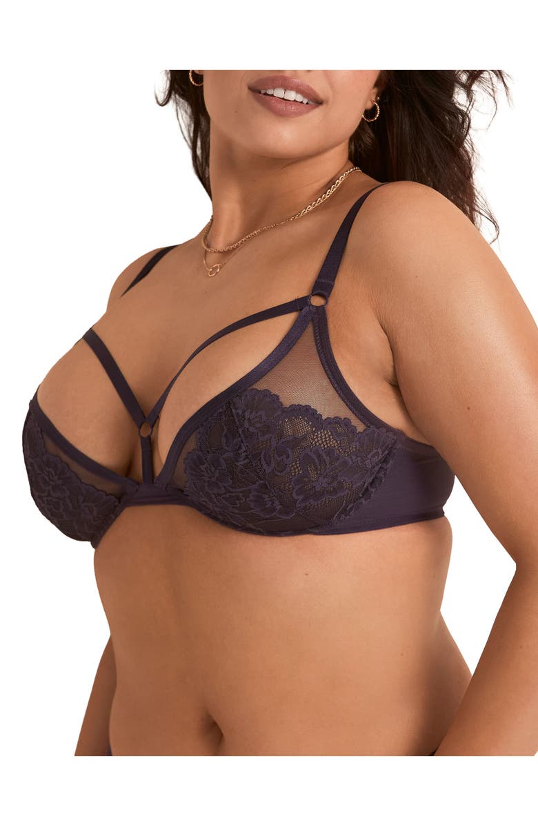 Adore Me Cam Unlined Plunge Bra, Alternate, color, Dark Purple