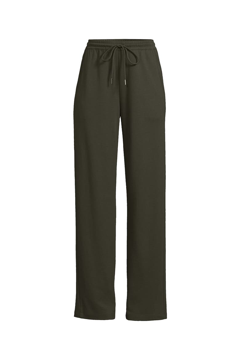 Sport Knit High Rise Pull On Relaxed Straight Leg Pants, Alternate, color, Forest Moss