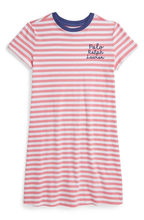 Kids' Stripe Cotton Ringer T-Shirt Dress (Big Kid)