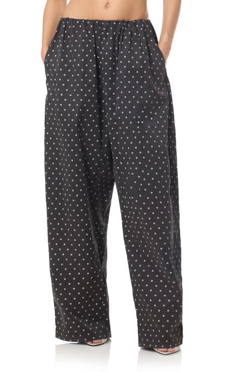 Micro Dot Wide Leg Pants