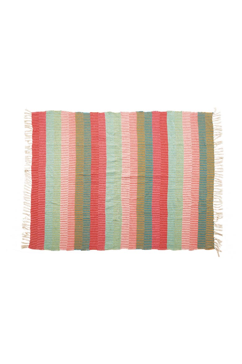 Soft Woven Reclaimed Cotton Blend Throw, Main, color, Red