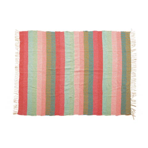 Soft Woven Reclaimed Cotton Blend Throw