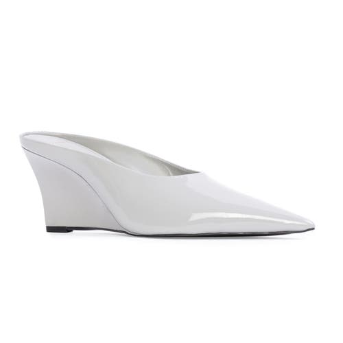 Black Suede Studio Aysha 70 Wedge In White