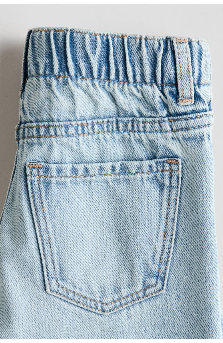 H&M Motif-detail Wide Leg Jeans, Alternate, color, Light Denim Blue