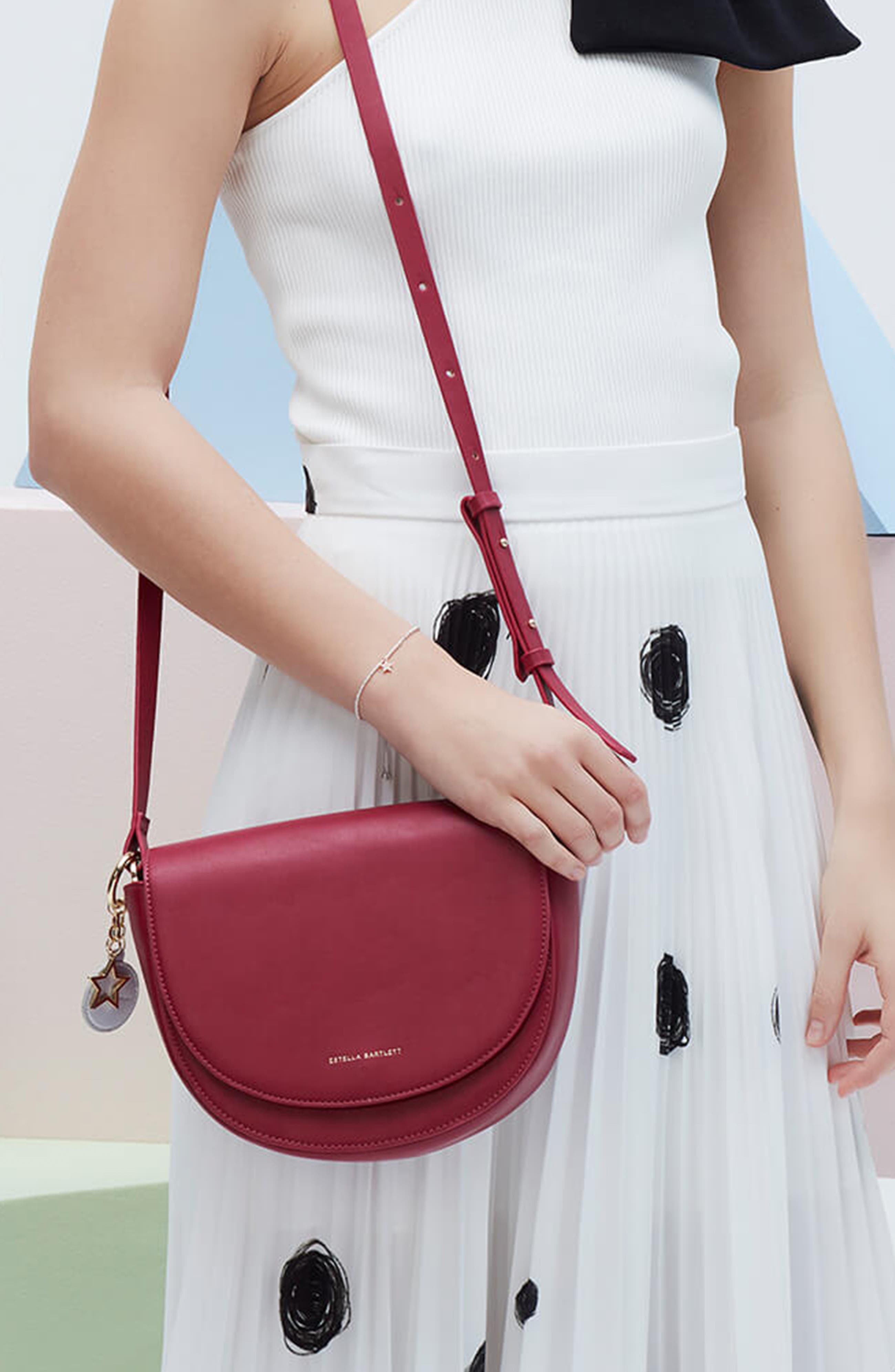 Loman Faux Leather Saddle Bag, Alternate, color, BURGUNDY