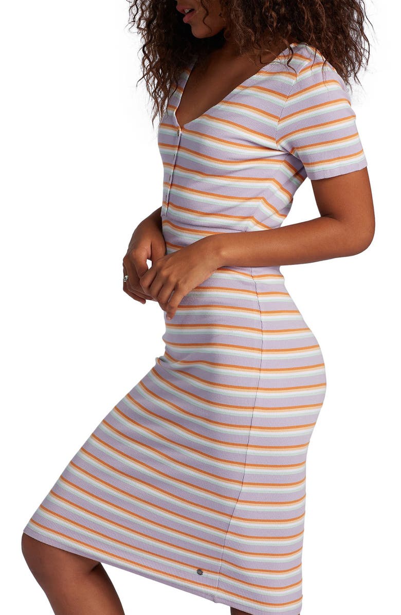 Roxy Bring It On Stripe Rib Dress, Alternate, color, 