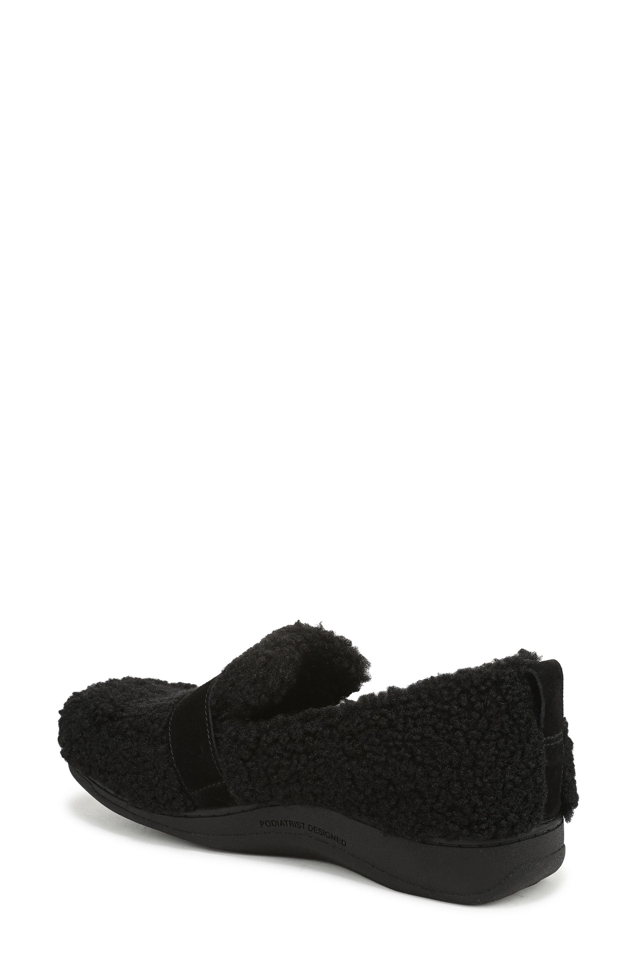 Vionic Imogen Faux Shearling Clog, Alternate, color, Black