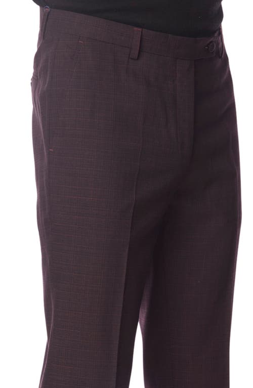 Paisley & Gray Downing Slim Fit Flat Front Grid Dress Pants In Purple