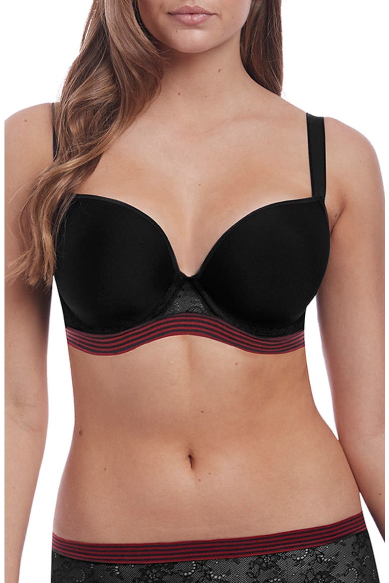 Full Figure Underwire Plunge Balconette Bra, Main, color, BLACK ZEBRA
