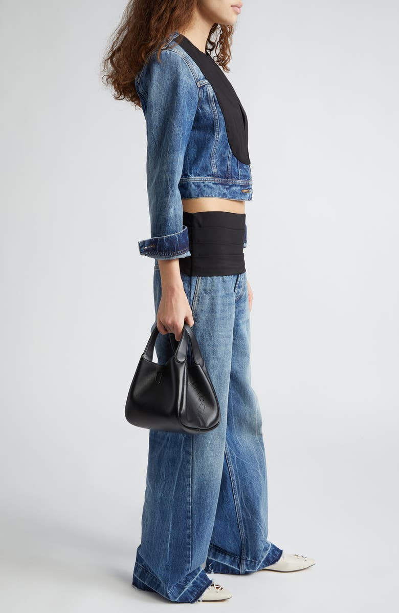 Stella McCartney Logo Faux Leather Top Handle Bag, Alternate, color,