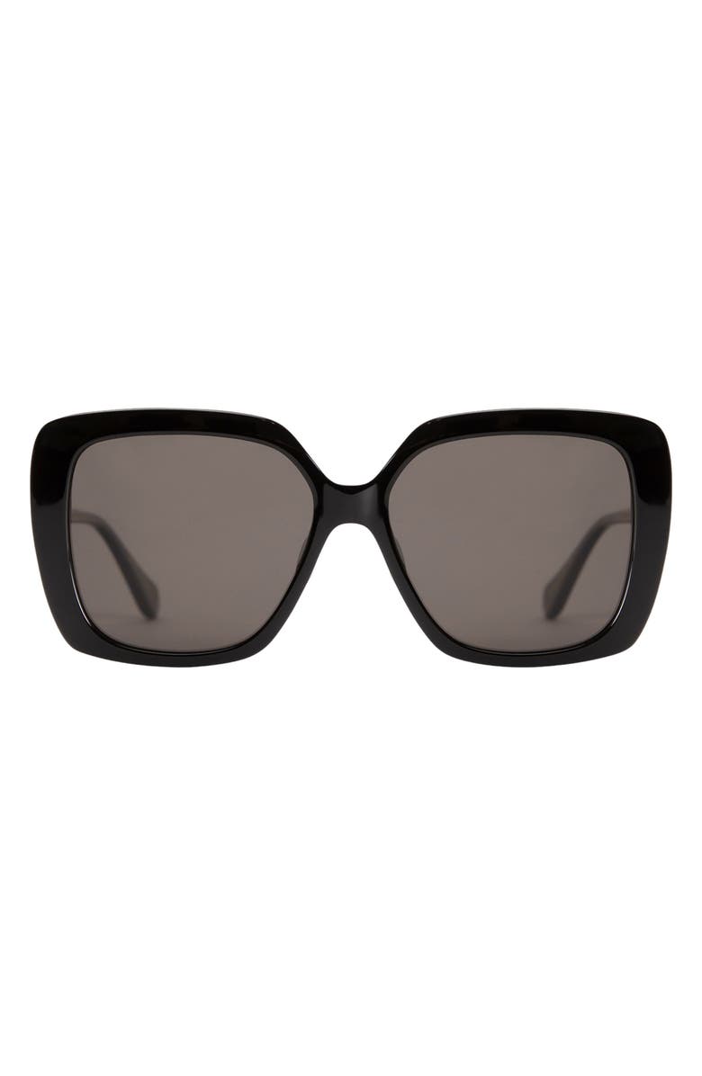 Mohala Eyewear Lani Polarized ContourBridge<sup>™</sup> Square Sunglasses, Main, color, Black Lava / Gray Lenses