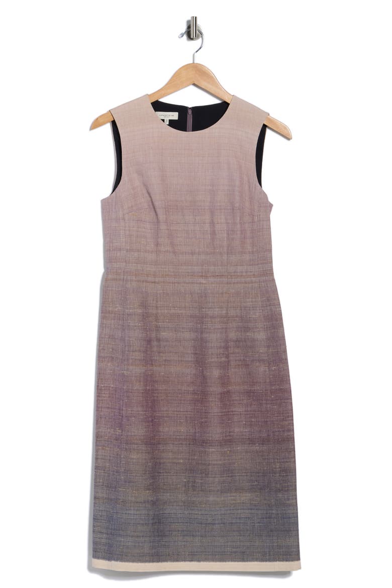 Ombre Sleeveless Silk Blend Sheath Dress, Alternate, color, VIOLET ASH MULTI