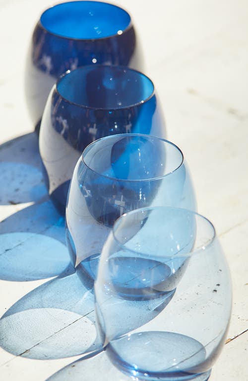 Caskata Les Nuages Blue Tumblers Set Of 4 In Blue
