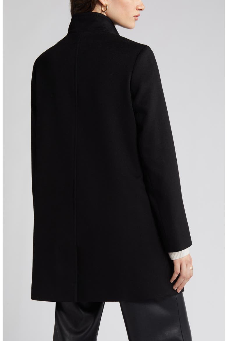 Dawn Stand Collar Wool Car Coat, Alternate, color, BLACK