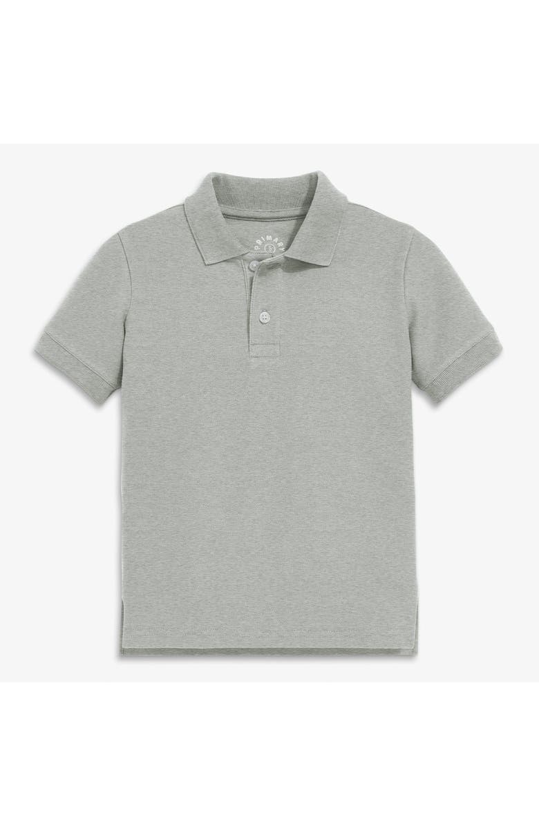 Primary Kids Short Sleeve Pique Polo, Main, color, Heather Gray