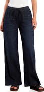 Wash Lab Denim Drawstring Waist Wide Leg Jeans