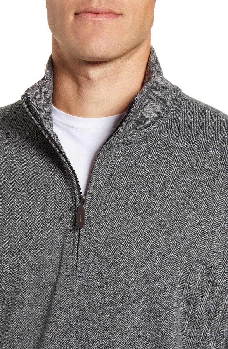 vineyard vines Herringbone Half Zip Flannel Pullover, Alternate, color, 