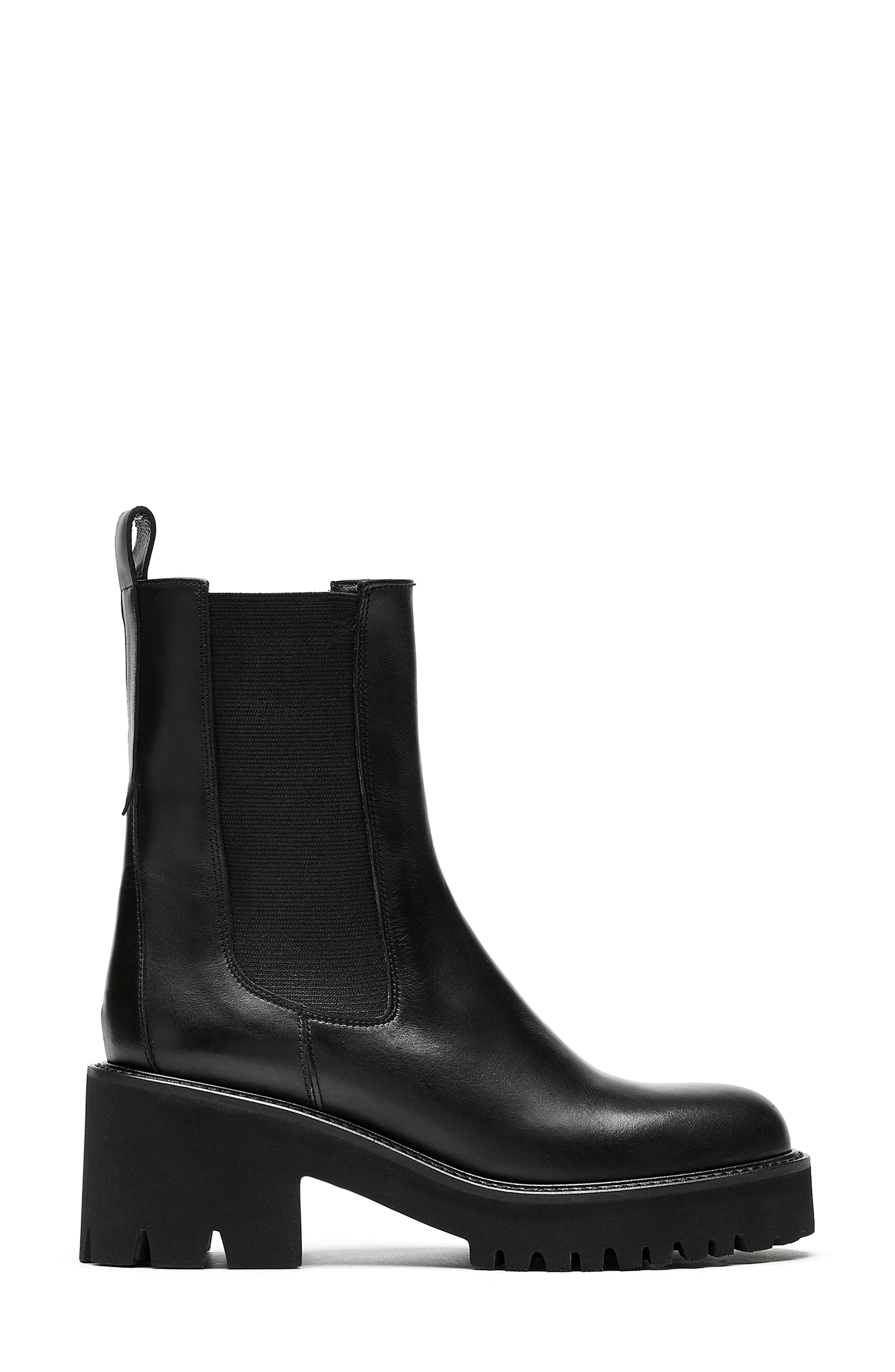 Teddy Waterproof Platform Chelsea Boot, Alternate, color, BLACK LEATHER