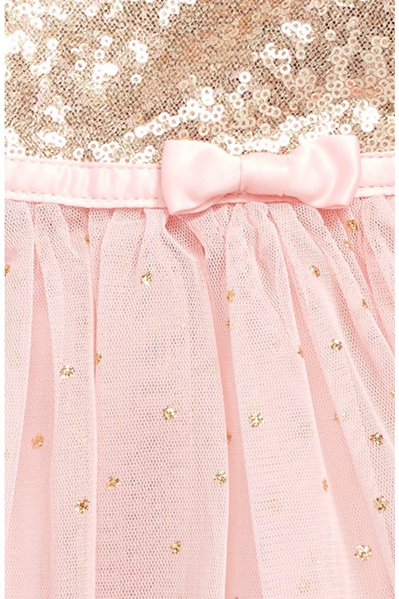 Sequin Cap Sleeve Dress, Alternate, color, GOLD/PINK