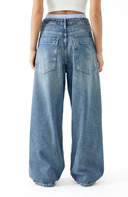 Shop Bdg Urban Outfitters Boxer Waistband Wide Leg Jeans In Light Vintage