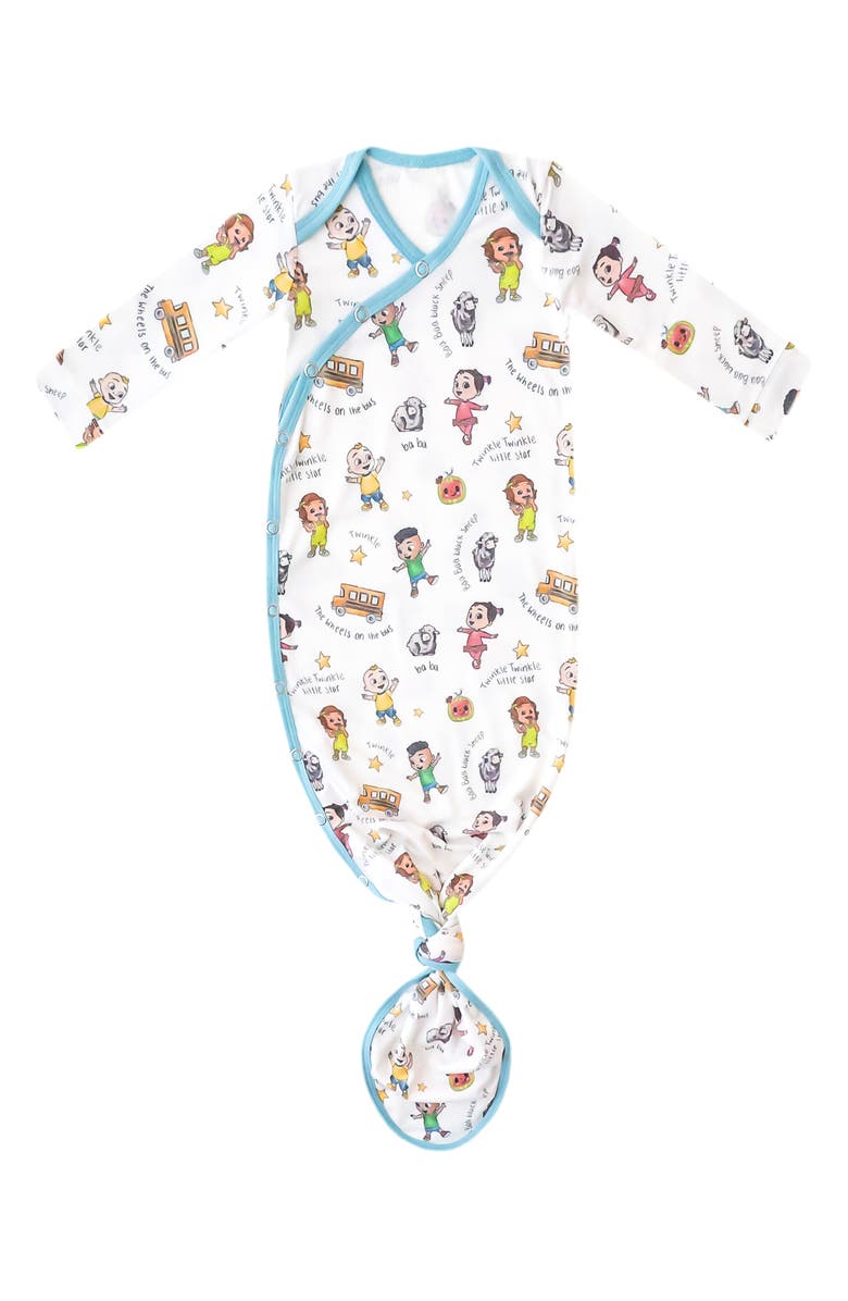 Copper Pearl CoComelon Newborn Knotted Gown, Main, color, Light Beige