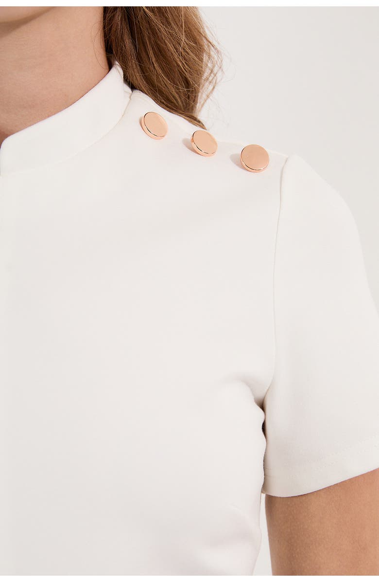 Karen Millen Belted Ponte Midi Dress, Alternate, color, Ivory