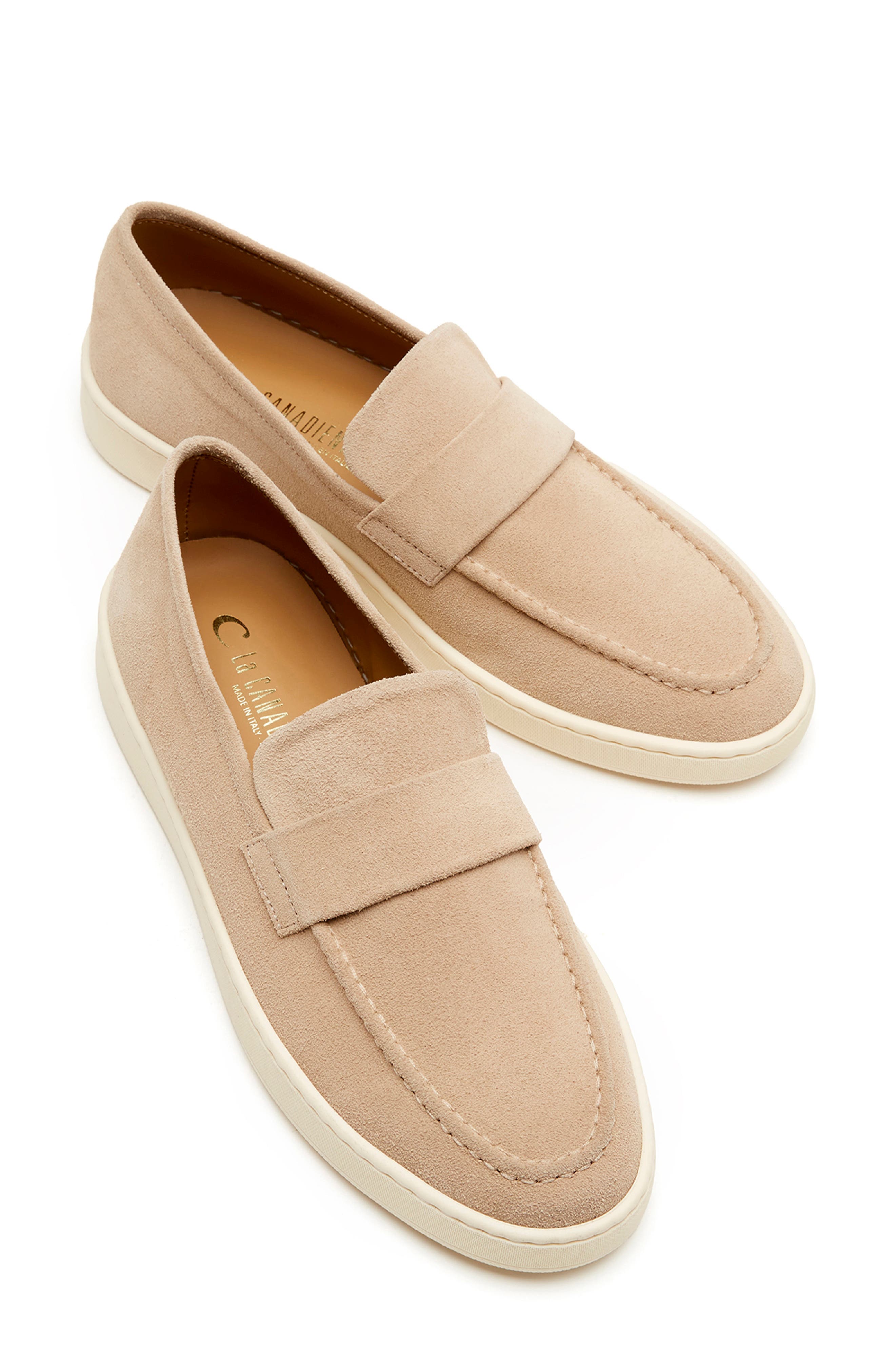 La Canadienne Tomas City Dry<sup>™</sup> Waterproof Loafer, Alternate, color, Champagne Suede