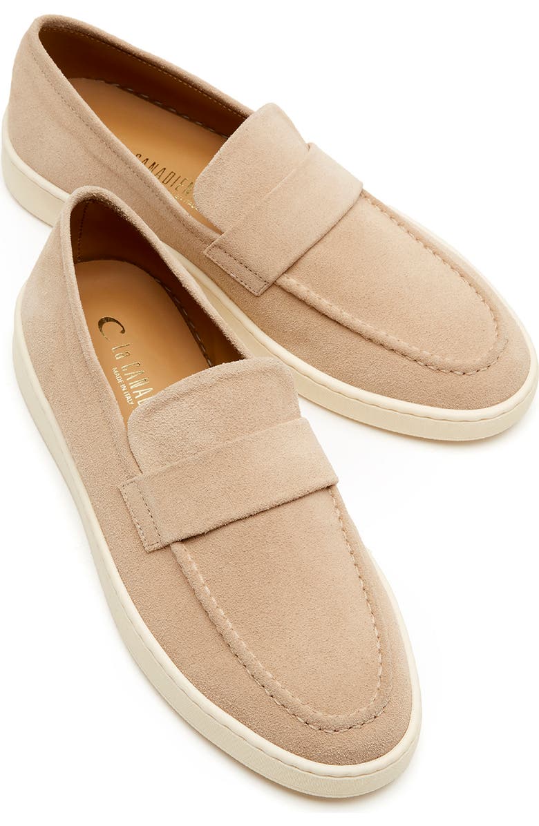 La Canadienne Tomas City Dry<sup>™</sup> Waterproof Loafer, Alternate, color, Champagne Suede