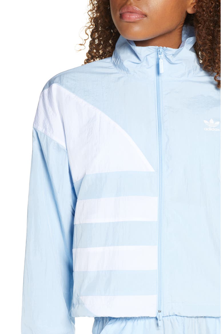 Large Logo Track Jacket, Alternate, color, CLEAR SKY/ WHITE