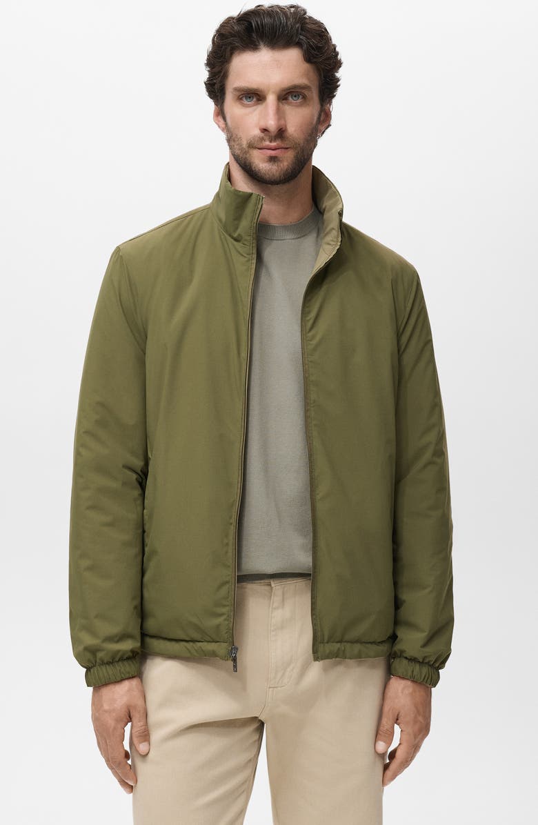 MANGO Reversible Water Repellent Jacket, Alternate, color, Beige/ Olive