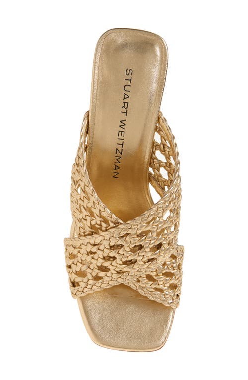 Stuart Weitzman Thea Slide 75 Sandal In Golden