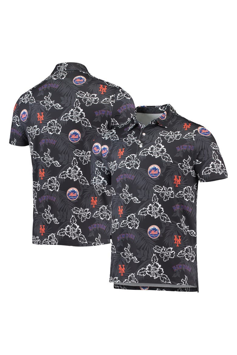Men's Reyn Spooner Black New York Mets Performance Polo, Main, color, Black
