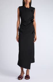 Bottega Veneta Asymmetric Wool Twill Dress