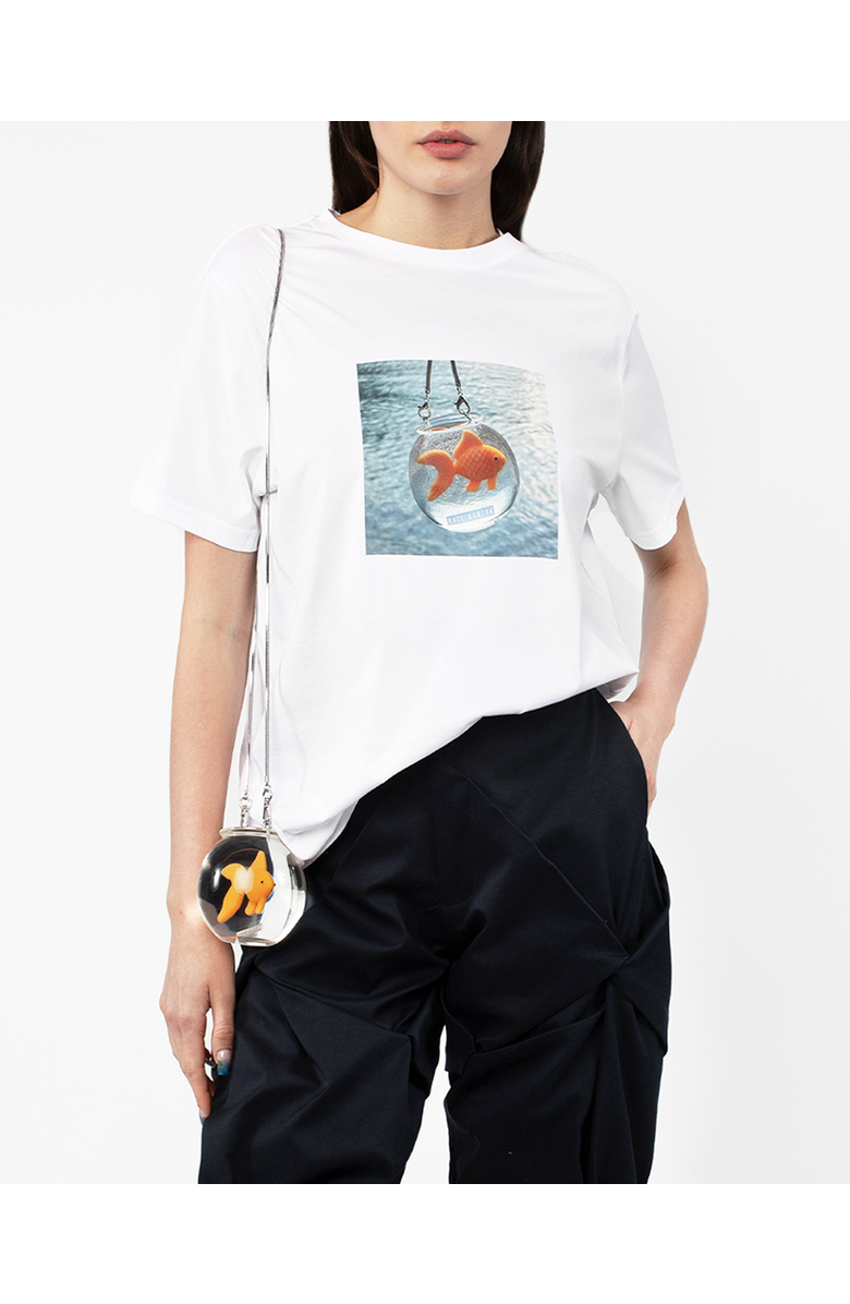 KATE BARTON Goldfish T-shirt, Main, color, White