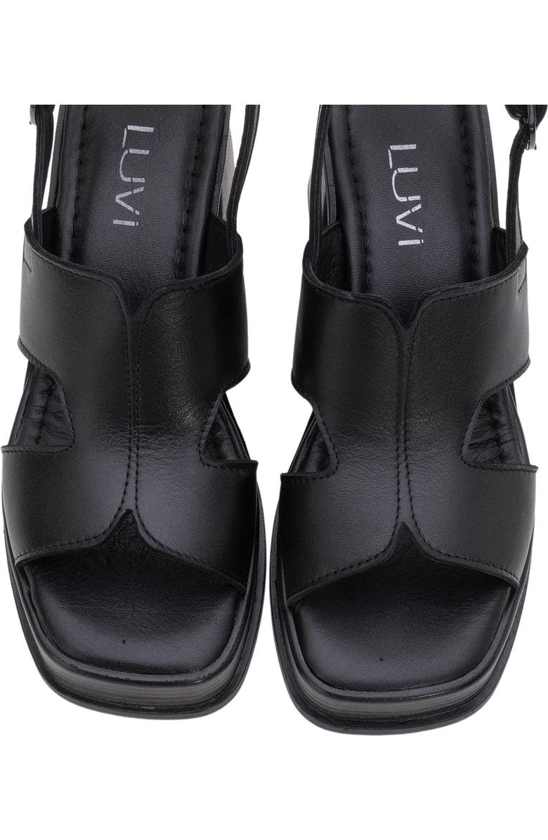 Forever & Always Shoes Zennia Leather Platform Sandal, Alternate, color, Black Leather