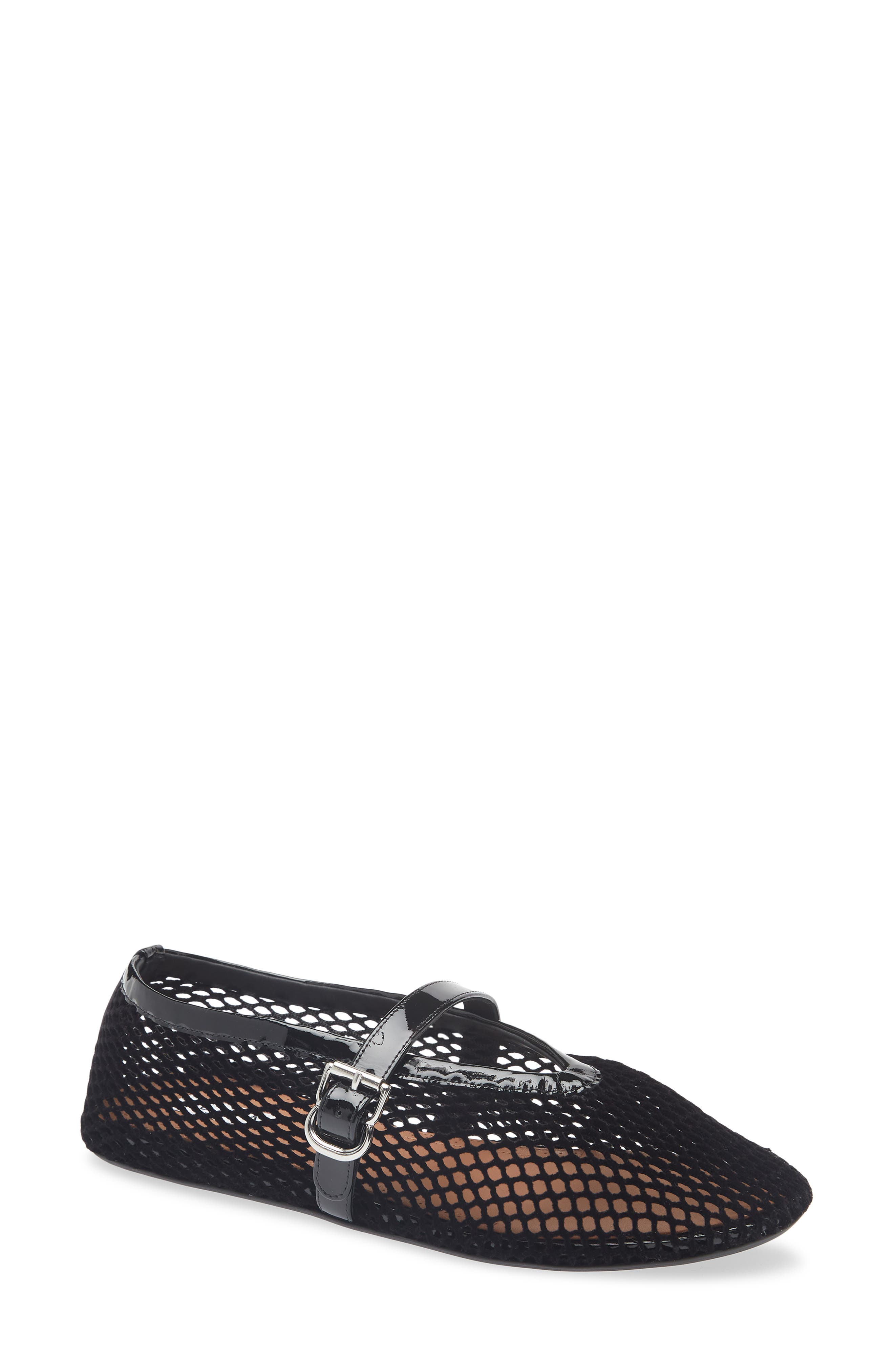 Alaïa Fishnet Mary Jane Flat, Main, color, 