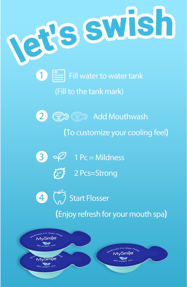 MySmile LP211 Water Flosser with 30 Mouthwash Pods Bundle, Alternate, color, Black