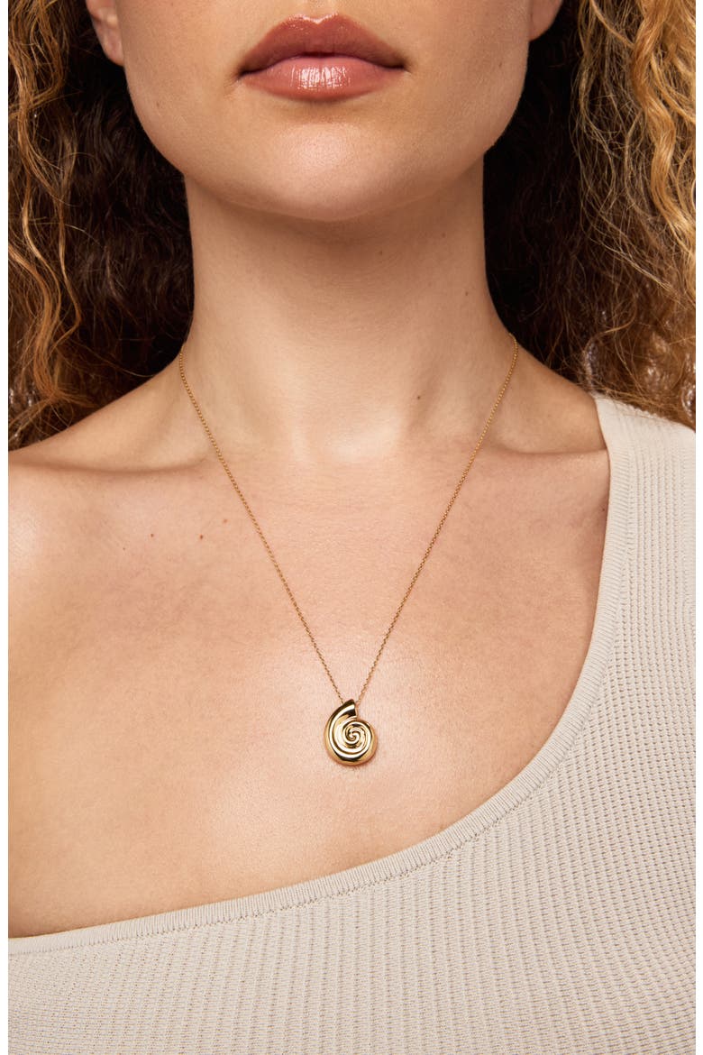 Shell Necklace - Ariel Pendant, Alternate, color, Gold