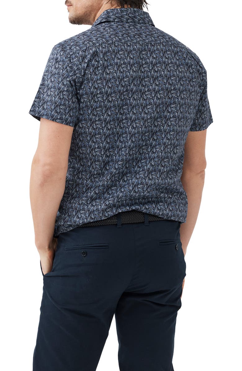 Rodd & Gunn Pepin Island Frond Print Short Sleeve Cotton Button-Up Shirt, Alternate, color, 