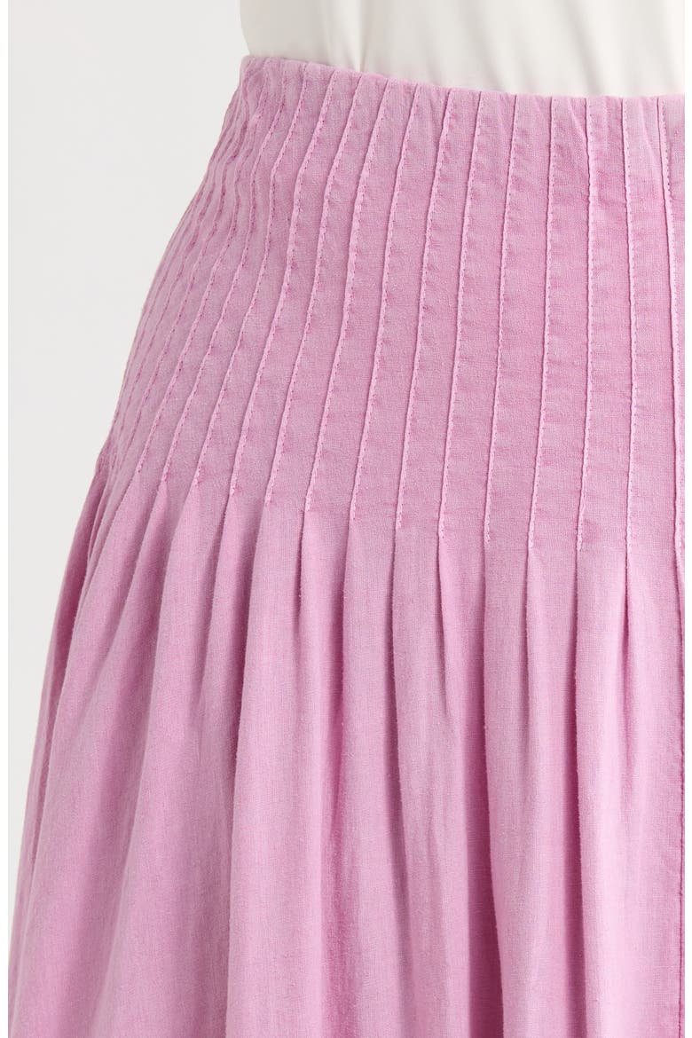 Pleated Linen Blend Maxi Skirt, Alternate, color, PINK GALE