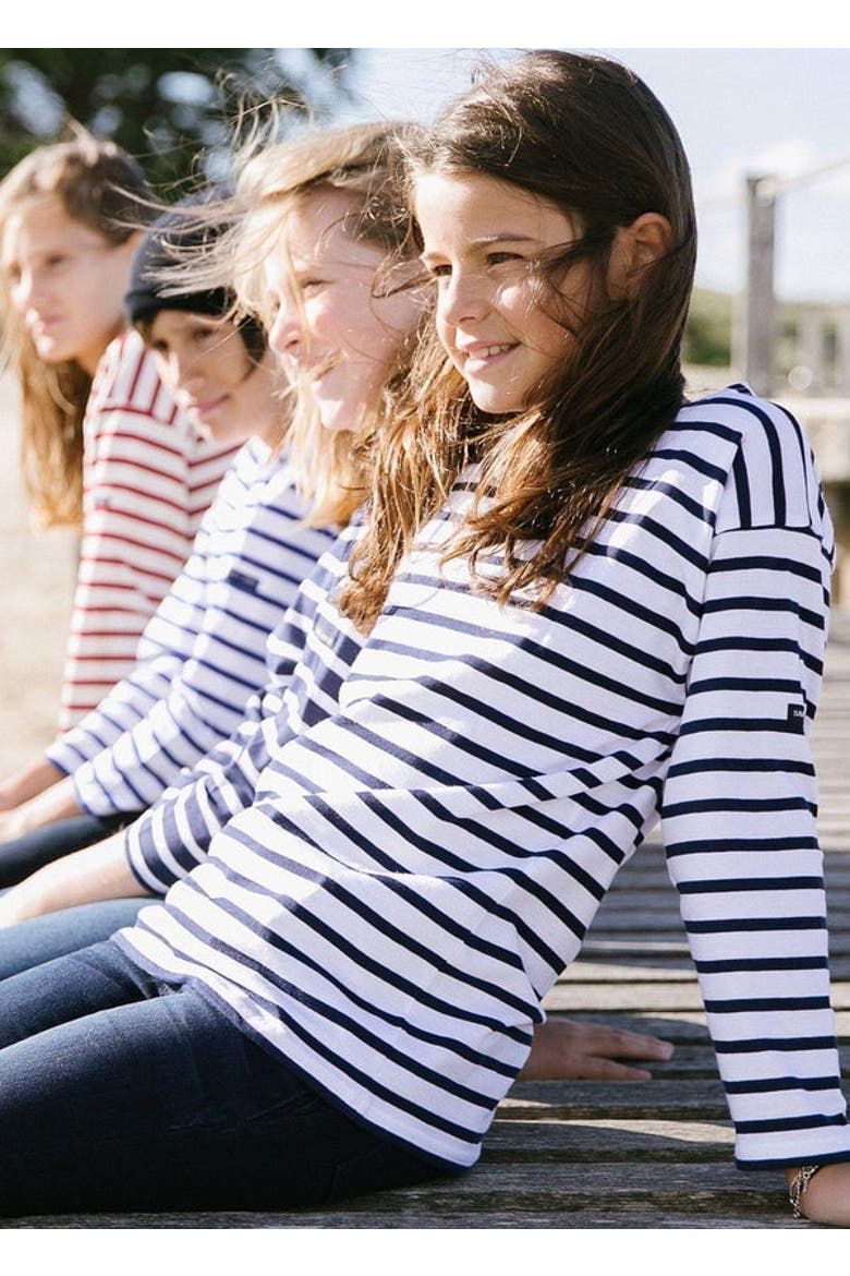 MINQUIERS KIDS - Authentic Breton Shirt for Kids, Alternate, color, white/navy