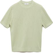 MANGO Openwork Stripe Cotton Top