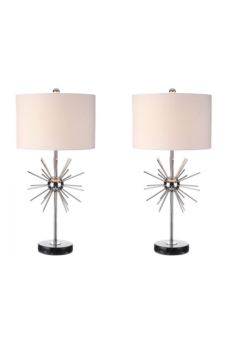 Aria 31.5" Metal/Marble LED Table Lamp, Chrome, Main, color, Chrome