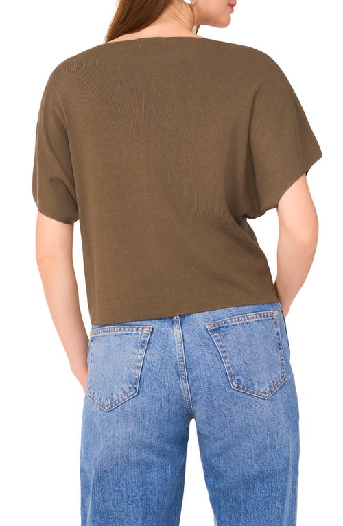 Halogen ® Short Sleeve Crop Sweater In Brown