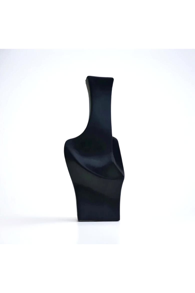 Geo Black Short Vase, Alternate, color, Black