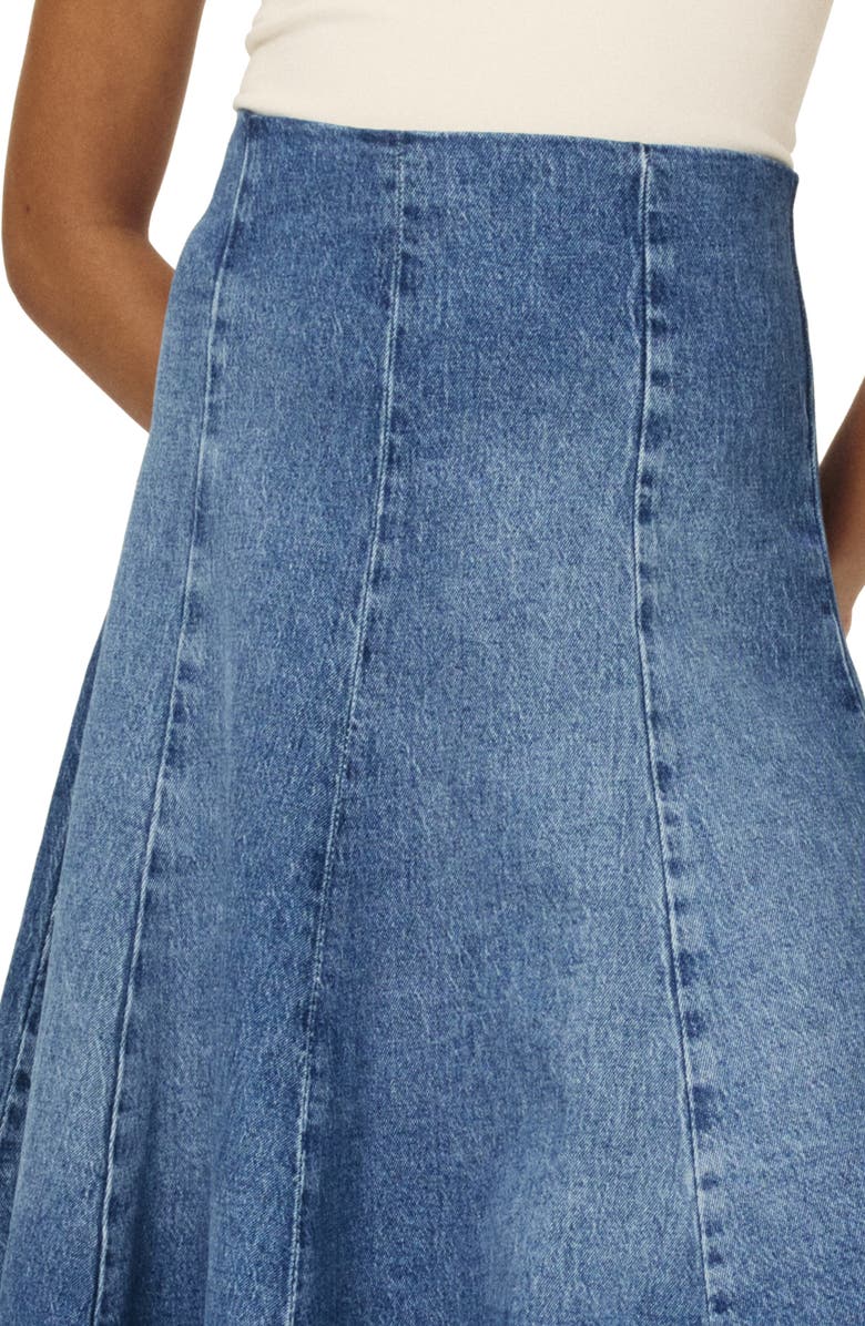 WARP+WEFT Los Midi Denim Skirt, Alternate, color, 
