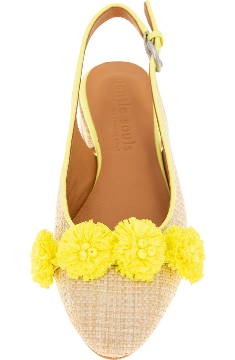 Gentle Souls Anana Raffia Flower Slingback Flat, Alternate, color,