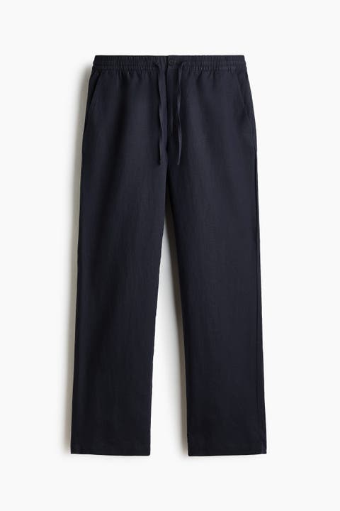 Regular Fit Linen-blend Trousers